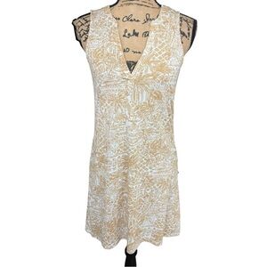Lilly Pulitzer Dev Dress Sand Bar Palm Beach Paradise Beige Size XS Pima Cotton